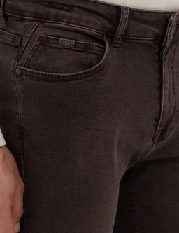 Kahverengi Slim Fit Jean Pantolon