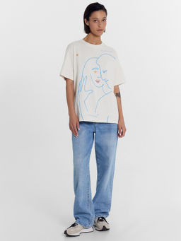 Футболка женская бежевая с печатью белый песок +печать3 112678 - Mark formelle фото 3