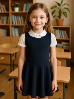 Сарафан детский школьный темно-синий 930 (146, 76)