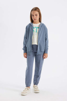 K?z Cocuk Standart Fit Beli Pacas? Lastikli Cepli Okul Jogger Esofman Alt? - Defacto фото 5