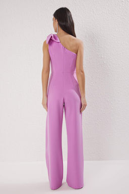 TRENDYOLMILLA Siyah Fiyonk Detayl? Tek Kol Dokuma Tulum TPRSS24TU00010 фото 4