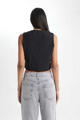 Полосатый блейзер приталенного кроя - Defacto фото 6