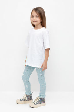 КР 400517/голубой,ромашковое поле брюки (лосины) для дев