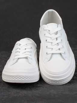 05-PDXL46-1 WHITE Кроссовки женские (натуральная кожа)