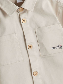 Bask?l? Gabardin Erkek ?ocuk G?mlek