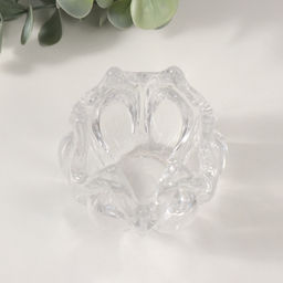 Стеклянный подсвечник на 1 свечу «Остроконечный тюльпан», прозрачный, 7×7×7 см