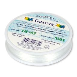 Zlatka / Gamma Леска для бисера DF-05 d 0.5 мм 100 м 0.5 м №01 белый