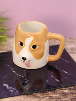 Кружка керамическая Dog with ears, brown (500 мл)