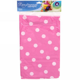 Цена за 4 шт. Скатерть "Горошек" розовая 108*180см, пвх