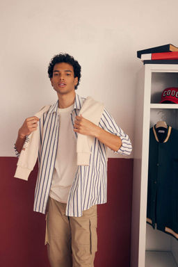 Оксфордская рубашка в полоску с длинным рукавом Relax Fit - Defacto фото 6