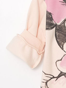 Bisiklet Yaka Uzun Kollu Minnie Mouse Bask?l? K?z Bebek Sweatshirt - Waikiki фото 3