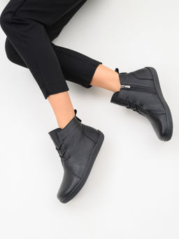 Босоногие ботинки 352.NATAbl.Черный флоттер/мех