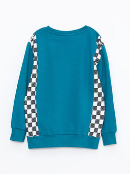 Bisiklet Yaka Bask?l? Uzun Kollu Erkek ?ocuk Sweatshirt - Waikiki фото 2