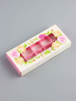 Цена за 2 шт. Коробка складная для 10 конфет Самой прекрасной, 9.8?22?3.5 см