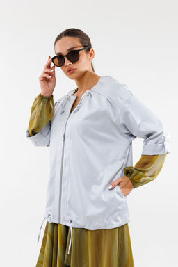 Бомбер AMORI 2164 светло-серый  фото 3