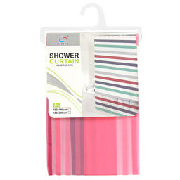 Штора для ванной EVA 180х180см "Комфорт" "Полоски" 12 колец, в пакете (Китай)