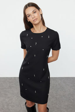 TRENDYOLMILLA Yesil Shift/Duz Kal?p Tas Islemeli Mini Dokuma Elbise TWOAW25EL00268  фото 2