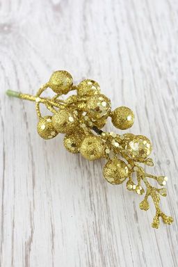 Ягоды на веточке с пайетками (10 веточек) SF-2328, золото - Больше подарков фото 2