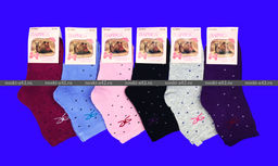 Цена за 12 пар. Лариса носки детские на девочку Кошка внутри махра 15-20 ( длина стопы носка 12-13 см)  фото 2