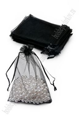 Мешочек из органзы 10*14 см (50 шт) SF-7584, черный