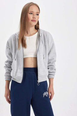 Толстовка на молнии с капюшоном Cool Regular Fit - Defacto фото 3