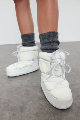 Trendyolmilla Shoes Siyah Kurklu Bagc?kl? Pelus Kad?n Kar Bot TAKAW25BO00050  фото 14