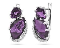 Серьги из серебра синт.александрит, Даниэль