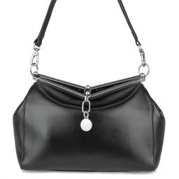 2980 black, Женская кожаная сумка с фермуаром, Barcelo Biagi