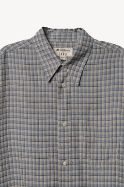 CAMISA OVERSIZE FIT CUADROS WILLY CHAVARRIA X ZARA / Azul / Blanco  фото 6