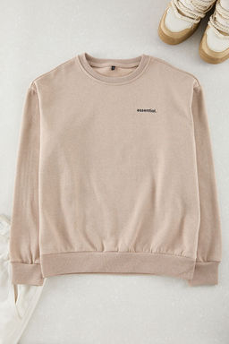 TRENDYOL MAN Siyah Unisex Oversize/Genis Kesim Sloganl? Bisiklet Yaka Ici Polarl? Sweatshirt TMNAW25SW00162 - Trendyolmilla фото 9