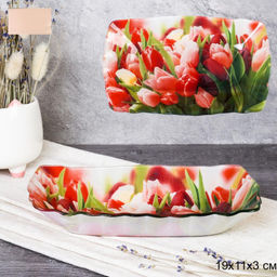 Блюдо прямоугольное глубокое 19 см / S440607 HH326 GREY /уп 6/72/ цветная коробка