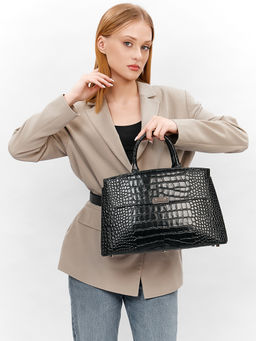 LACCOMA сумка НИ8099-черный натуральная кожа хлопок