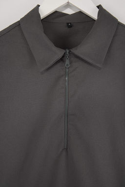 Antrasit Regular Fit Gabardin Polo Yaka Erkek Gomlek TMNSS26GO00003 - Trendyolmilla фото 5