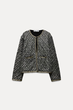 SEQUINNED BEADED CARDIGAN - Zara фото 3