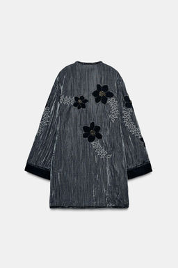 ZW COLLECTION LIMITED EDITION EMBROIDERED VELVET KIMONO - Zara фото 10
