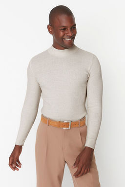 TRENDYOL MAN Ekru Slim Fit Pamuklu Yar?m Bal?kc? Yaka Fitilli Orgu Kazak TMNAW21KZ0568 - Trendyolmilla фото 70