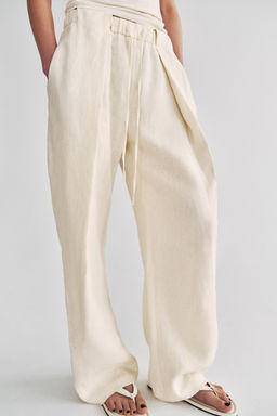 PANTAL?N PLIEGUES 100% LINO ZW COLLECTION / Crudo - Zara фото 2