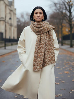 Большой, мягкий, тонкий и очень нежный двусторонний палантин с рисунком - Tantino фото 20