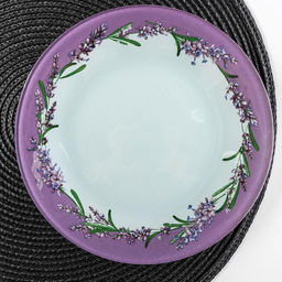 Тарелка десертная Доляна Веточка лаванды, d=20 см