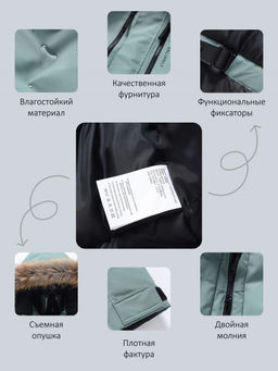 Парка зимняя мужская с капюшоном и мехом енот зеленого цвета 9537-1Z - Valianly фото 23