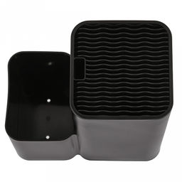 Подставка для ножей и столовых приборов пластмассовая 19х11х22,5см, черный (Россия)