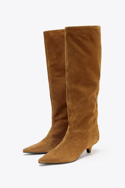 SUEDE HEELED BOOTS - Zara фото 5