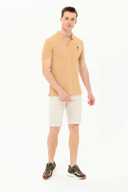 Мужская базовая футболка цвета поло светло-коричневого цвета - U.s. polo assn фото 4