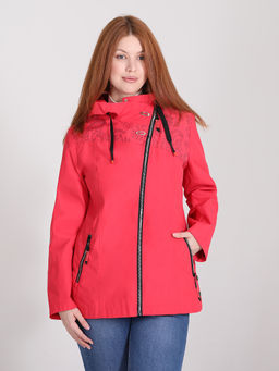 Ветровка женская кораллового цвета больших размеров