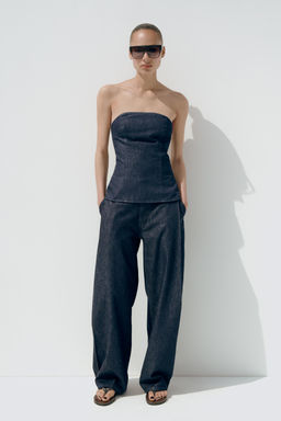 TRF DENIM BANDEAU TOP - Zara фото 11