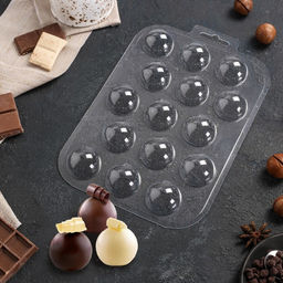 Форма для шоколада и конфет пластиковая Конфеты сферы, 30 мм, цвет прозрачный