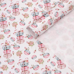 Цена за 10 шт. Бумага упаковочная крафт Макаруны, 50 х 70 см