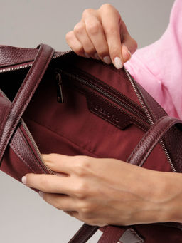 Замшевая сумка багет Deboro 31129 зимняя вишня