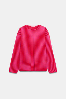 CAMISETA RAYAS ALGOD?N Y LINO / Rosa / Lila - Zara фото 3