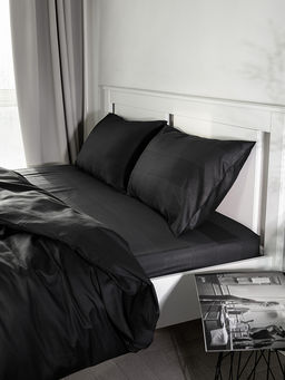 Наволочки сатин-страйп 50x70 (2шт) черный сатин